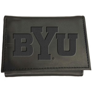 Evergreen NCAA BYU Cougars Black Leather Trifold Wallet Officially Licensed with Gift Box - 1 of 1