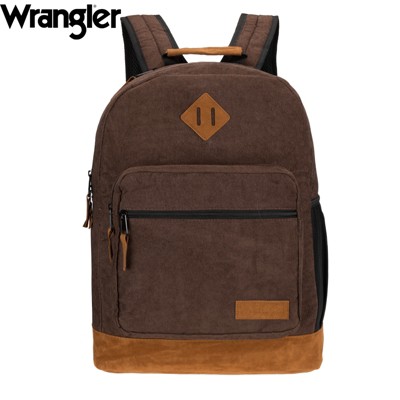Wrangler Yellowstone 18.5" Backpack for Womens Mens Kids, Classic Logo Water Resistant Casual Daypack for Travel with Padded Laptop Notebook Sleeve