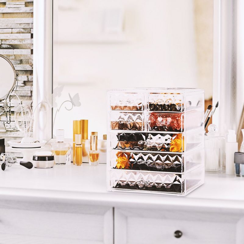 Sorbus Acrylic Makeup Organizer Case - Big Clear Makeup Organizer for Vanity, Bathroom, College Dorm, Closet, Desk, 3 of 9