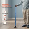 VEVOR Walking Cane for Man Woman, Folding Walking Stick with 8-Level Adjustable Height and 4-Pronged Pivoting Base, 250LBS Loading, Blue - 3 of 4