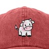 Dalix Strawberry Cow Embroidered Womens Cotton Dad Hat Baseball Cap - 2 of 4