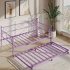 Metal Twin Daybed with Trundle, Arched Headboard, Gold/Pink/Purple, Steel Frame, No Box Spring Needed - 4 of 4