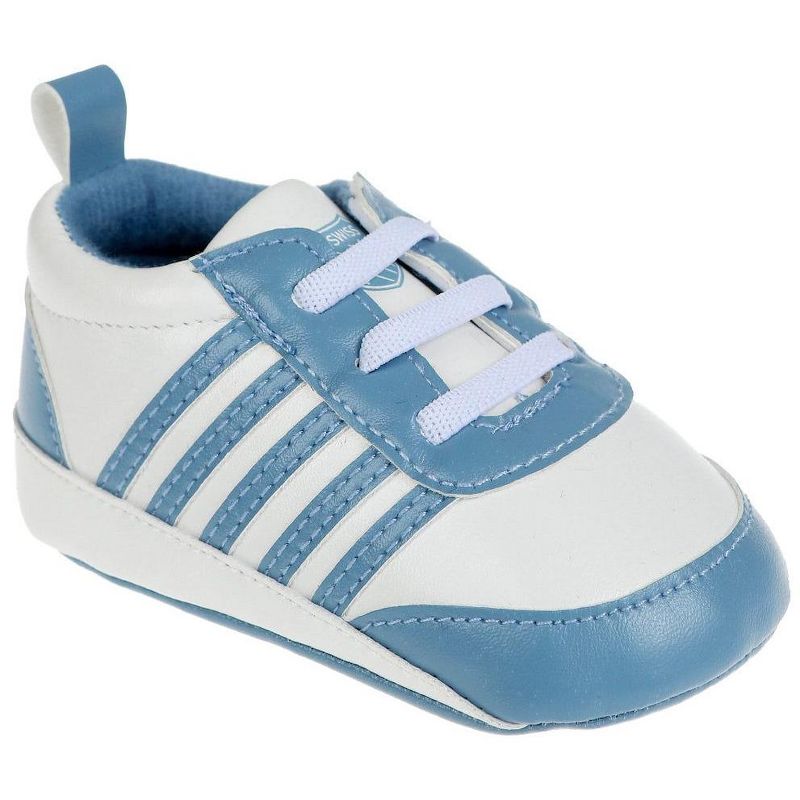 K-Swiss Crib Shoes Infant Baby Shoes - Sneakers and First Walking Shoes for Babies, Blue, 1