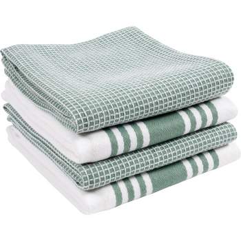 Teal Kitchen Towels Cotton Dish Towels Farmhouse Hand Towels Bulk Absorbent Tea  Towels Striped Linen Kitchen Decor Set of 6, 18x28 