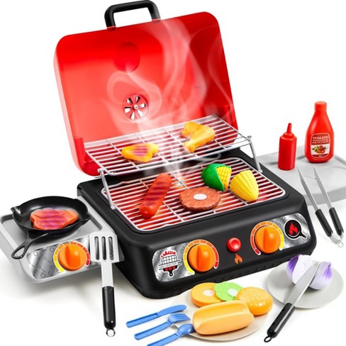 Syncfun 2 layer Bbq Grill Playset Kitchen Toy Set With Pretend Smoke Outdoor Pretend Play Toy Birthday Gift For Kids Toddlers 3 4 5 6 7 8 Years Old Target