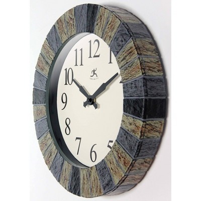 13" Faux Stone Mosaic Wall Clock - Infinity Instruments