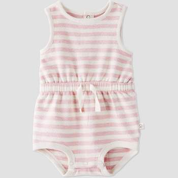 Little Planet by Carter’s Organic Baby Girls' Knit Striped Romper - Pink
