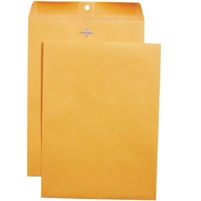 MyOfficeInnovations Clasp & Moistenable Glue Catalog Envelopes 9"L x 12"H Brown 100/BX 187021