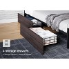 Platform Bed Frame, Industrial-Style Headboard, with Four Storage Drawers, Charging Station, No Spring Mattress Required, Sturdy, Durable, Noiseless - 4 of 4