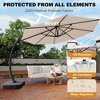 Outdoor Large Round Aluminum Offset Umbrella - Heavy Duty Offset Umbrella With 360° Rotation, Offset Patio Cantilever Umbrella With Base Included - 2 of 4