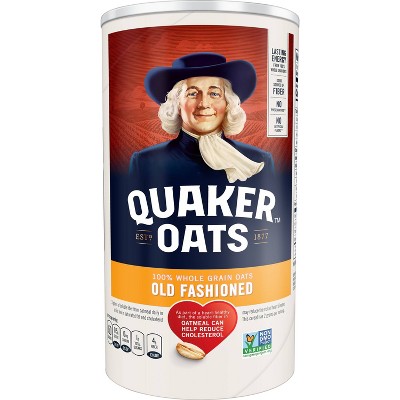 Quaker 100% Whole Grain Old Fashioned Rolled Oats Canister - 18oz