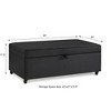 Modern Upholstered Storage Bench with 360° Swivel Casters, Linen/Faux Leather Bench with Hidden Storage, Coffee Table Ottoman - ModernLuxe - 3 of 4