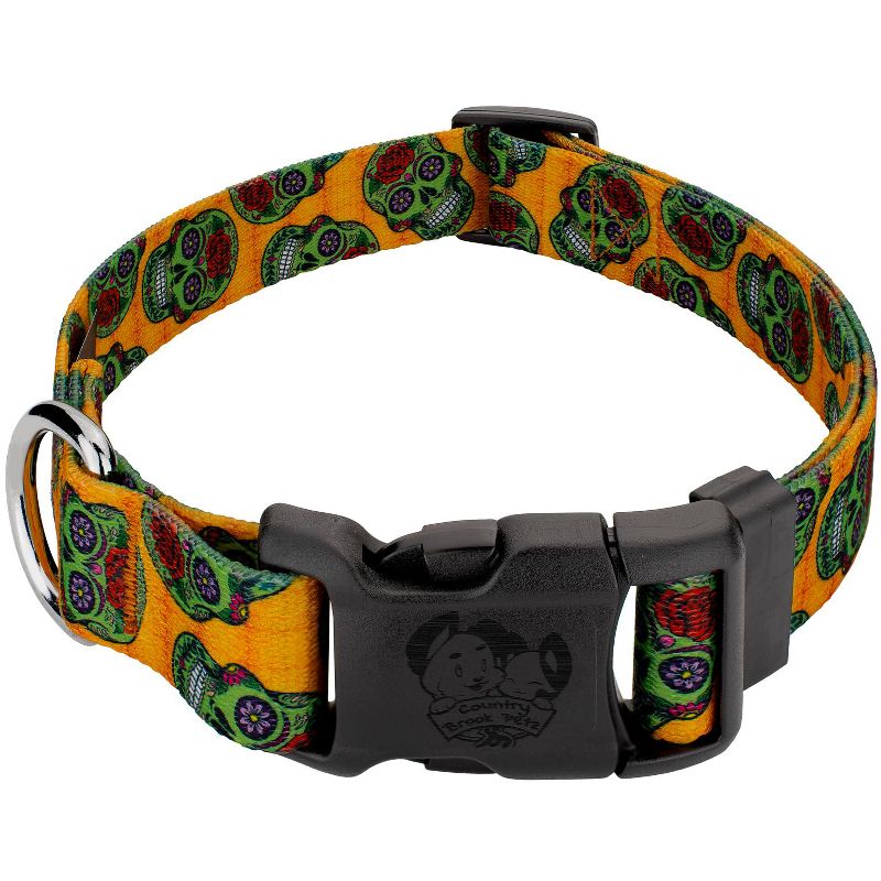Country Brook Petz Deluxe Sugar Skulls Dog Collar - Made in The U.S.A., 1 of 6