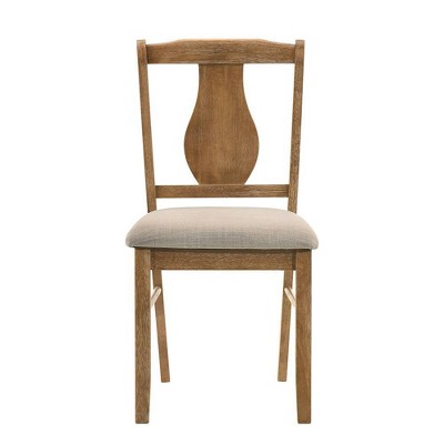 45" Weathered Oak Dining Table with 4 Upholstered Chairs