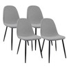 NicBex Linen Dining Chairs Set of 4,Spoon Shape Upholstered Armless Kitchen Chairs with Curved Back and Black Metal Legs for Dining Room,Kitchen - 2 of 4