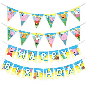 Treasures Gifted Peppa Pig Party Banner & Peppa Pig Pennants Kit - 1 of 1