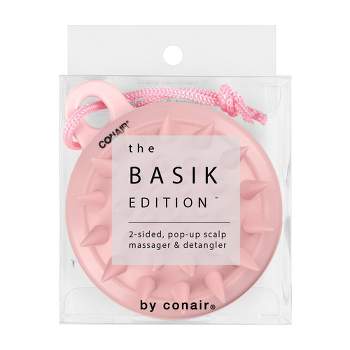 Conair Basik Edition Dual-Sided Pop-Up Scalp Care Massage and Detangle Hair Brush