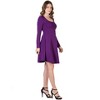 Womens Long Sleeve Knee Length Skater Dress - 24seven Comfort Apparel™ - 2 of 4