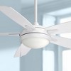 54" Minka Aire Modern Indoor Ceiling Fan with LED Light White Etched Opal Glass for Living Room Kitchen Bedroom Family Dining Home - 2 of 4