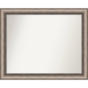 32" x 26" Non-Beveled Lyla Ornate Bathroom Wall Mirror Silver - Amanti Art: Rectangle, Polystyrene Frame, Wall Mounted - 1 of 4