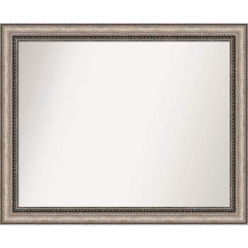 32" x 26" Non-Beveled Lyla Ornate Silver Wall Mirror - Amanti Art