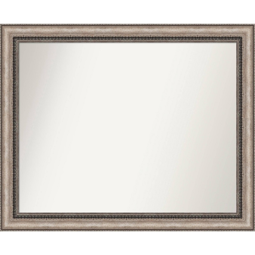 Photos - Wall Mirror 32" x 26" Non-Beveled Lyla Ornate Silver  - Amanti Art