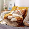 Lomsoe Cute Orange Cat Print Flannel Blanket - All Seasons Soft and Warm Throw Blanket for Bed, Napping, Camping, Travel, Office - 3 of 4