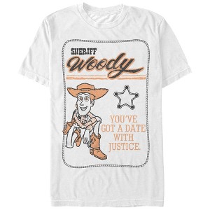 Men's Toy Story Sheriff Woody Date With Justice T-Shirt - 1 of 4