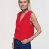 Clearlove Women’s Tie Open Front Knit Vest V Neck Sweater Vest Women Tank Tops Sleeveless Cardigan Sweater Waistcoat - 2 of 4
