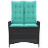 40.9"Reclining Patio Bench with Cushions Black Poly Rattan - 3 of 4