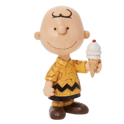 Jim Shore 3.25 In Charlie Brown W/Ice Cream Mini Charlie Brown Figurines