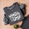 Simply Sage Market Winter Time Snowflakes Lightweight Garment Dyed Sweatshirt - 3 of 4