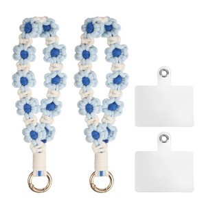 Unique Bargains Cotton Lanyard Handmade Multi-Purpose Phone Wrist Straps 2 Pcs 7 Inch - 1 of 4