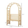Wood Garden Arch with Bench Pergola Trellis for Vines/Climbing Plants, Perfect for the Backyard & Outdoor Space - 3 of 4