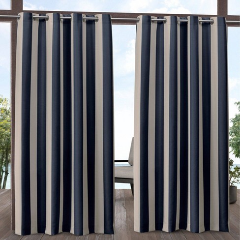 Light Filtering Window Curtain Panels, Navy Grommet Curtains