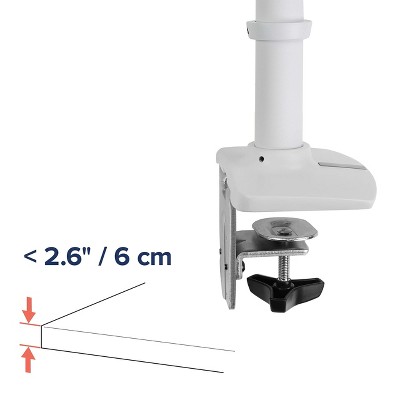 White Full-Motion Desk Mount Monitor Arm for 34" Screens
