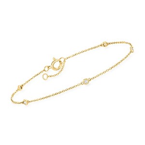 Pure Collection by Ross-Simons 0.10 ct. t.w. Diamond Station Bracelet in 14kt Yellow Gold - 1 of 4