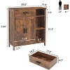 Dcolora Bathroom Cabinet, Floor Storage Cabinet with Doors and Shelves, Coffee Bar Cabinets with Drawer - 3 of 4