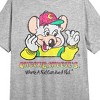 Chuck E. Cheese Character Logo Crew Neck Short Sleeve Gray Heather Women's Night Shirt - 2 of 2