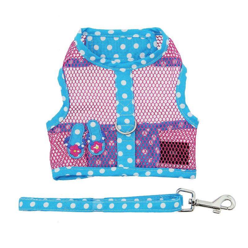 Doggie Design Cool Mesh Dog Harness Under the Sea Collection-Pink and Blue Flip Flop, 2 of 4