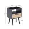 NicBex Rattan Woven Side Table with Drawer, Storage End Table Living Room with Solid Wood Legs, 15.75" Small Table Sofa Table, Bedroom Nightstand - 2 of 4
