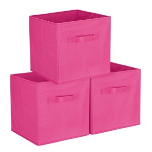 Unique Bargains Fabric Storage Bins 3 Pcs - 1 of 4