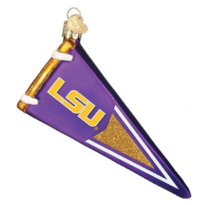 Old World Christmas Blown Glass Ornament for Christmas Tree, LSU Pennant