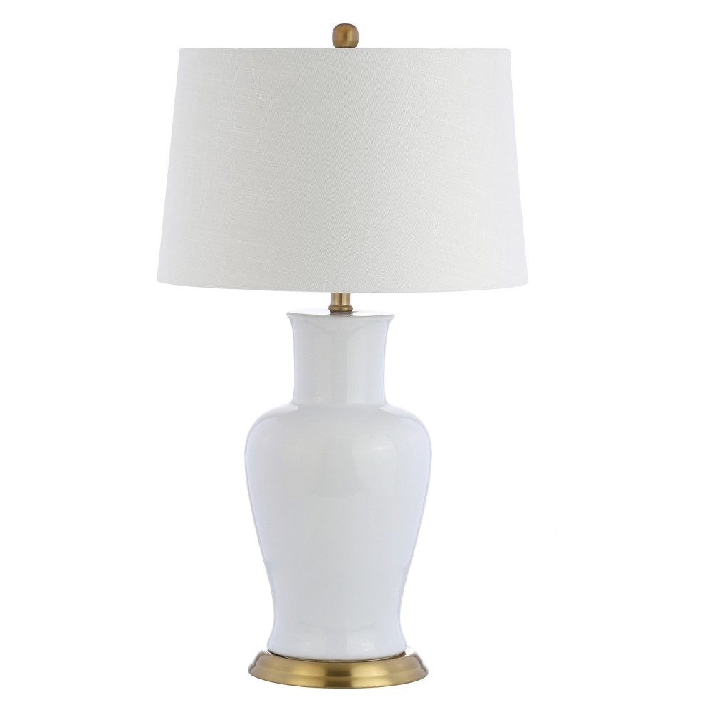 Julian 29" Ceramic LED Table Lamp, White/Gold