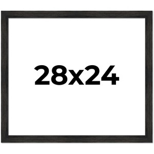 PosterPalooza | 28x24 Wide Barnwood Picture Frame, UV Acrylic, 6 Finishes - Grey, Brown, White, and Black - 1 of 4