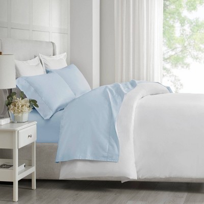 Queen Blue Egyptian Cotton Deep Pocket Sheet Set