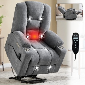 KWPZQEB Large Power Lift Recliner Chair, Electric Recliner w/ Heat & Massage and 2 Cup Holders,Lay Flat Sleeping Chair for Living Room - 1 of 4