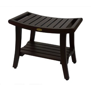 24" Harmony DT155 Wide Teak Wood Shower Bench with Handles - DecoTeak: Rectangle, Non-Upholstered, 250lb Capacity - 1 of 4