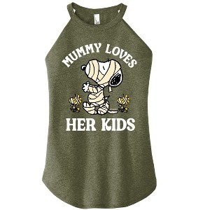 Women's - Peanuts - Mummy Loves Her Kids Graphic High Neck Tank - 1 of 4