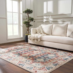 Hauteloom Bindi Blue & Rose Area Rug - 1 of 4
